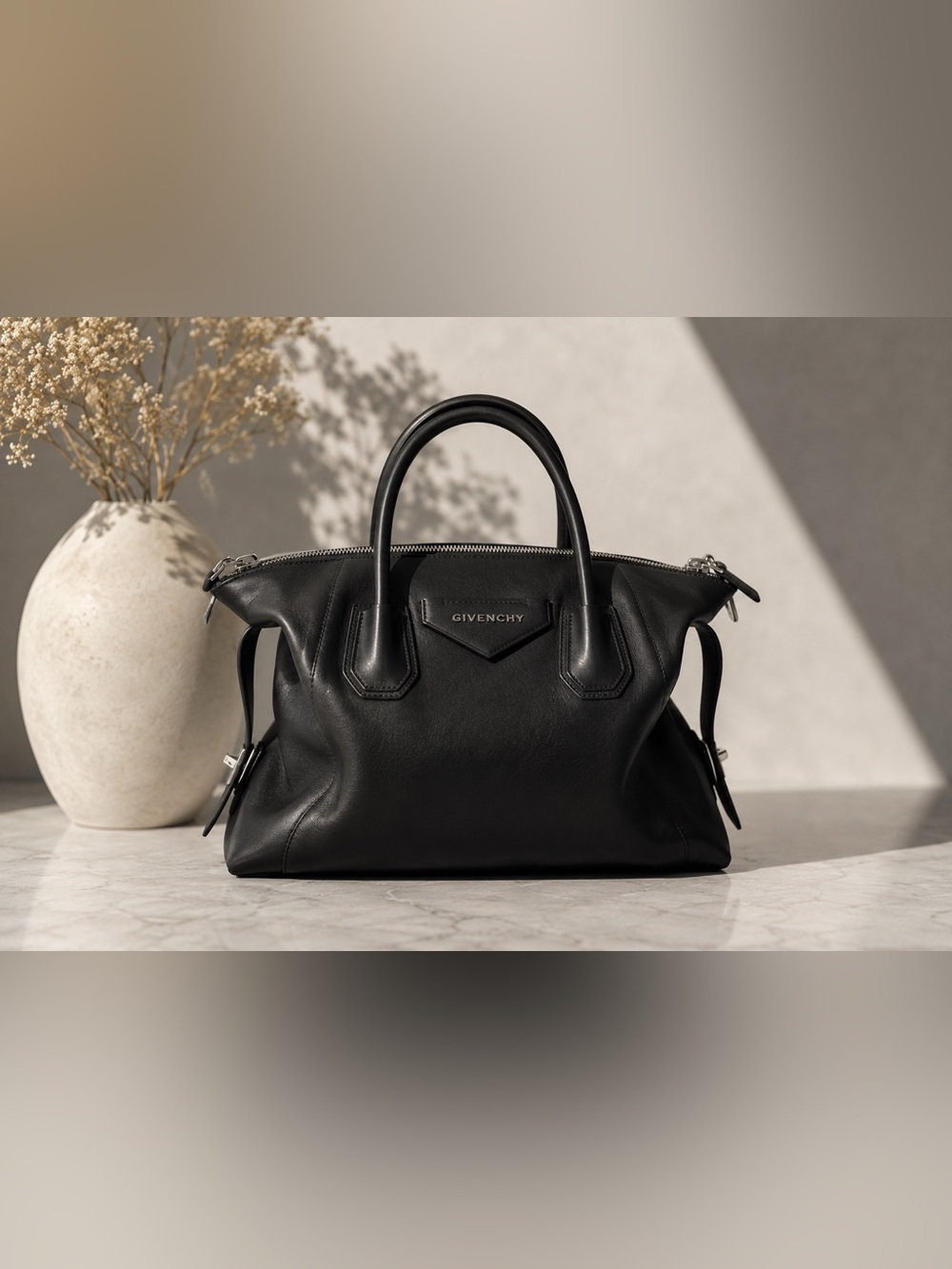 Givenchy Antigona Soft Small Bag – Black Calfskin | Silver Hardware | Italy